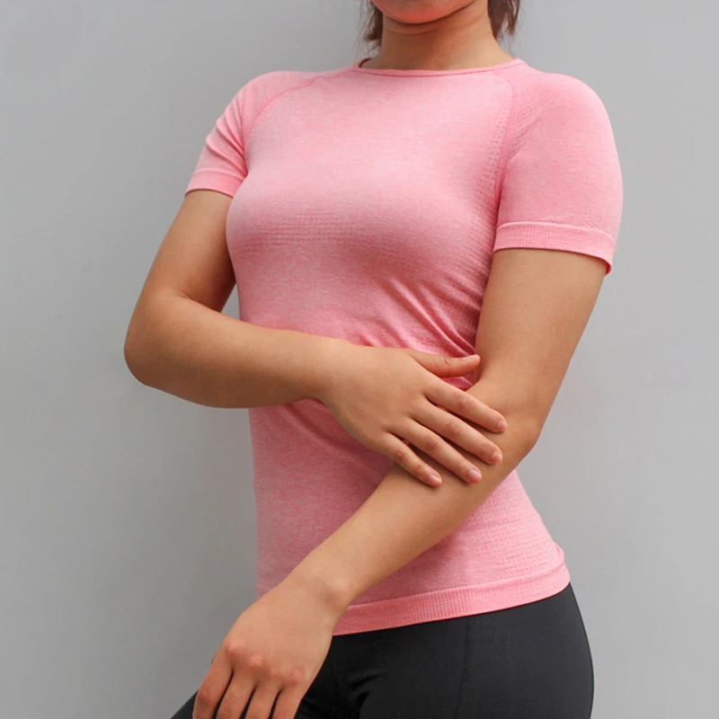 Женская бесшовная спортивная рубашка для фитнеса одежда женщин тренажерный зал