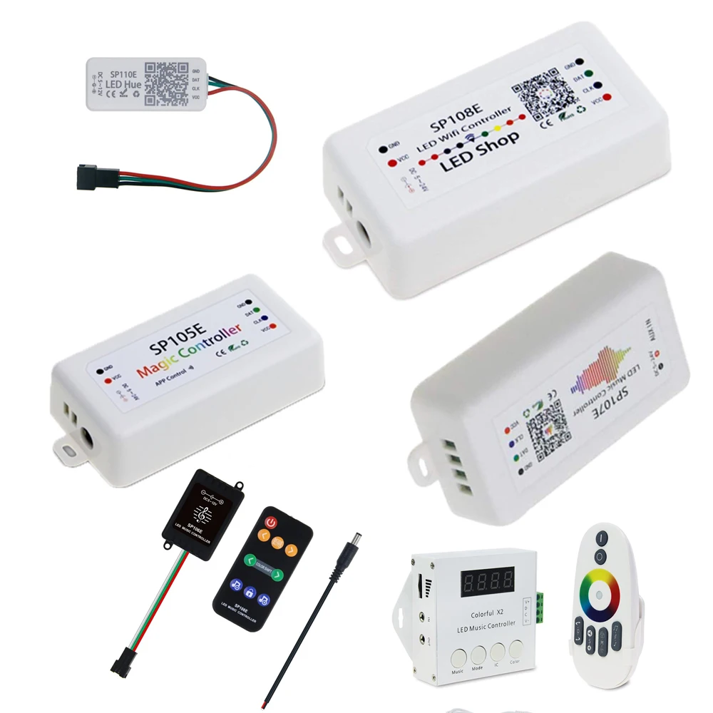 Светодиодный Wi-Fi Bluetooth музыка контроллер Отрегулируйте SP105E SP106E SP107E SP108E WS2801 WS2811