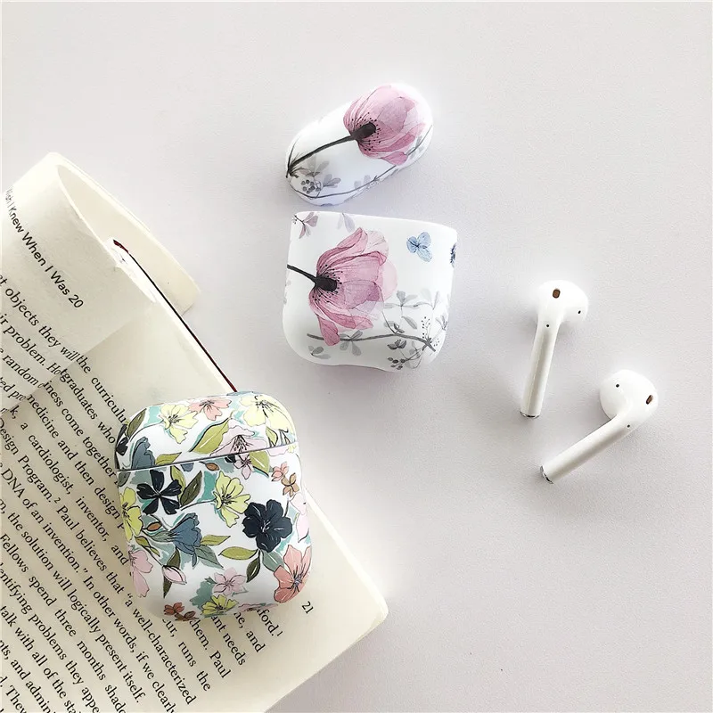 Художественная Картина маслом чехол для Airpods роскошный светящийся цветок Bluetooth наушники мягкий чехол для наушников чехол для Apple Airpod