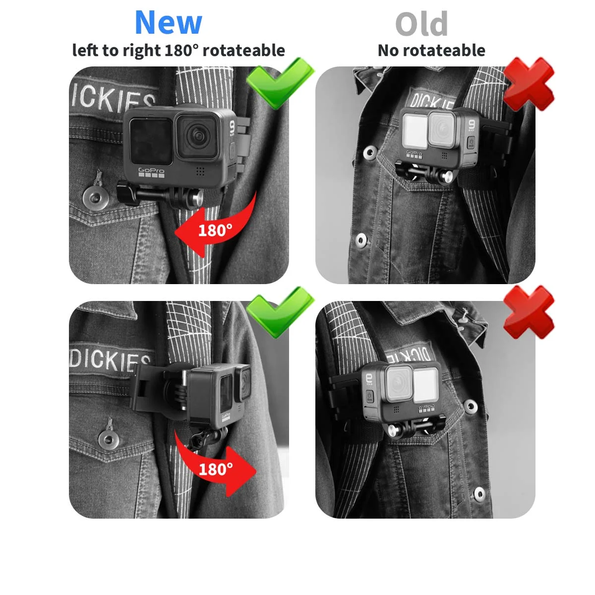 afaith camera clip backpack outerwear universal clip 360° rotatable adjustable backpack for gopro hero 10 9 8 7 6 dji xiaoyi free global shippi