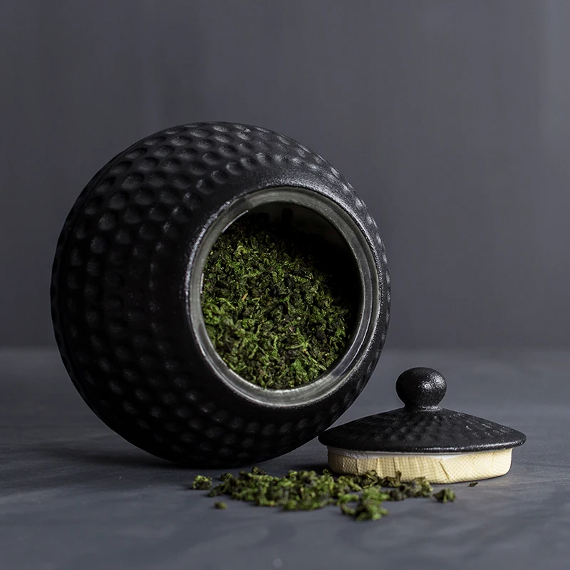 Креативная банка для хранения чая с крышкой набор керамических банок черно-белые