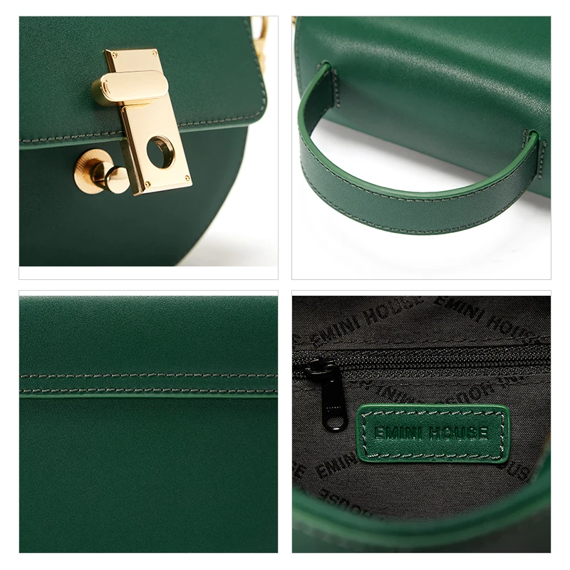 EMINI HOUSE лоскут спилок кожа верх ручка сумки ремешок на цепочке женская сумка плечо