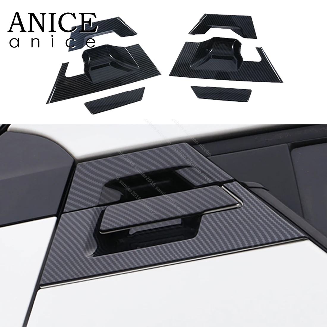 Углеродное волокно цвет задняя дверь ручка Чаша декоратор отделка для toyota C-HR CHR |