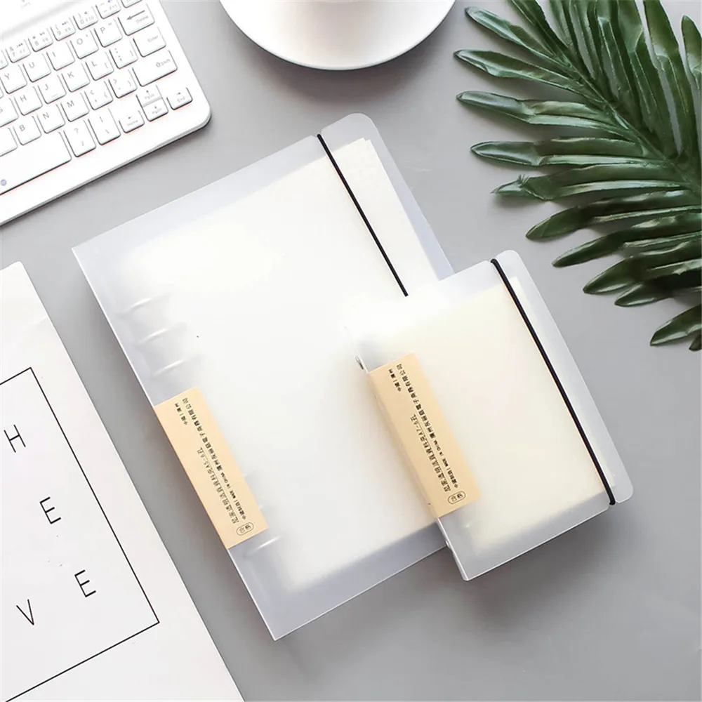 

Frosted Translucent PP Band Binder Loose Leaf File Folder A5/A6/A7 Notebook Material Organizer Kawaii Stationery Supplies