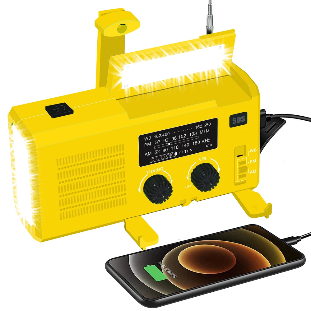 Рукоятки Солнечный радио AM/FM Ручной COB лампа для чтения мульти функциональный