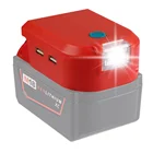 Адаптер для аккумулятора Milwaukee M18 18 в, светодиодный преобразователь литий-ионных аккумуляторов с 3 режимами работы, аварийная лампа, двойной USB