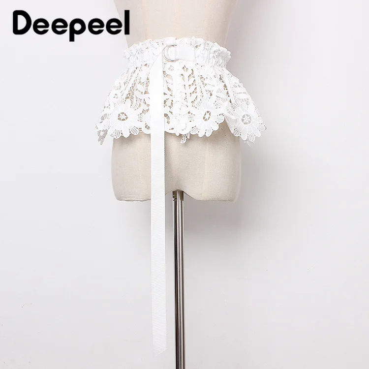 Deepeel 1 шт. 20 см * 60 женский полый винтажный пояс с цветочным кружевом эластичные