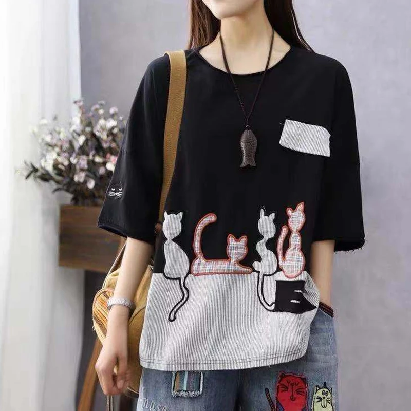 Женская хлопковая футболка в полоску Max LuLu желтая Повседневная европейском стиле