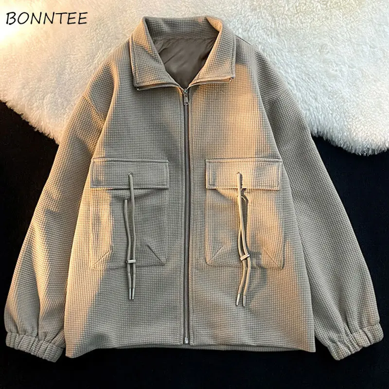 

Jackets Women Basic Solid Pockets Straight All-match Leisure Casual College Unisex Couples Spring Autumn Outwears Fashionable BF