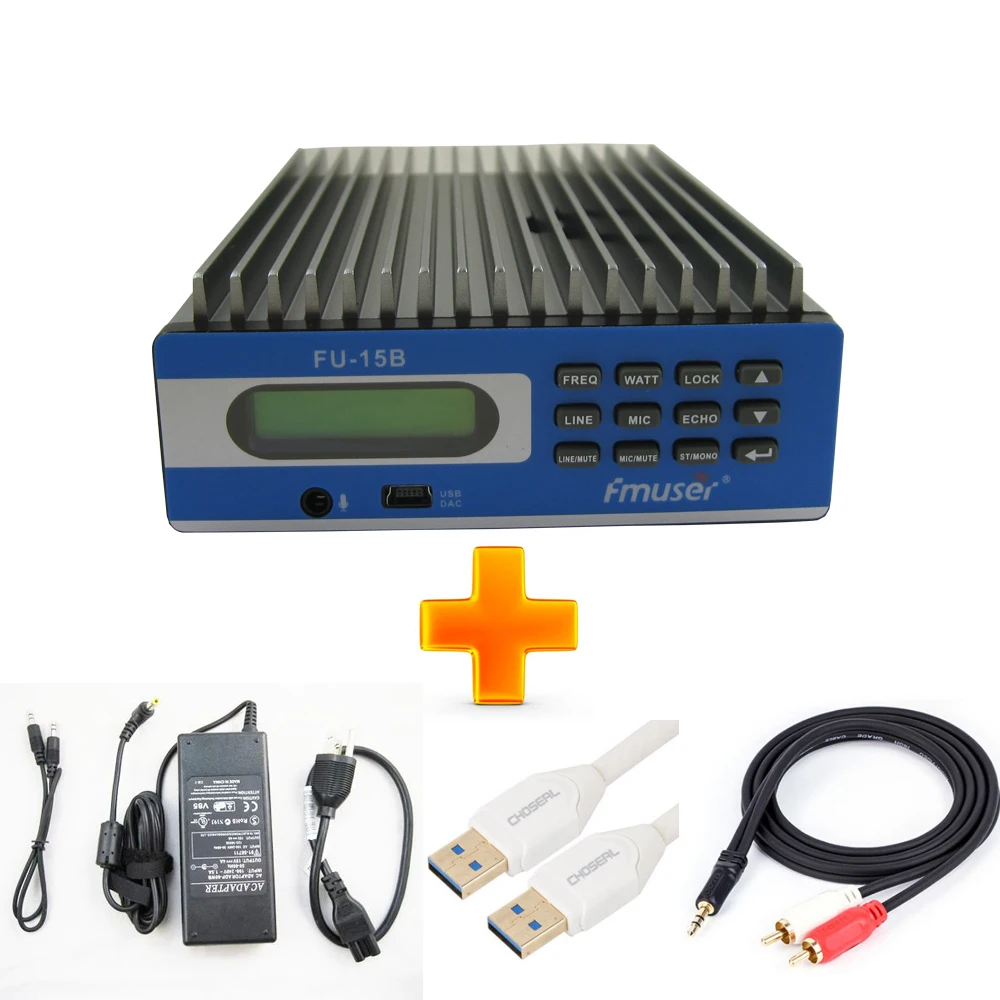 Fmuser 15 Watt FM Professional Transmitter Radio Station 15W for Drive-in Church Car Threater Home Conference Light Show |
