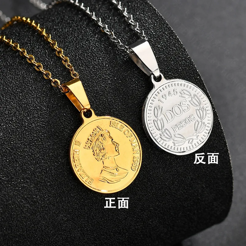 Модное винтажное женское ожерелье из титановой стали цвета розового золота с