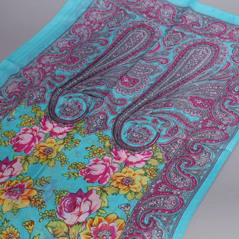 Модный женский шифоновый шелковый шарф роскошный брендовый цветочный пляжный