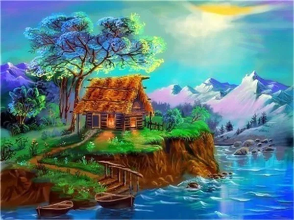 DIY Алмазная вышивка декорация картина подворье Весна крест stitchdrilling домашнее