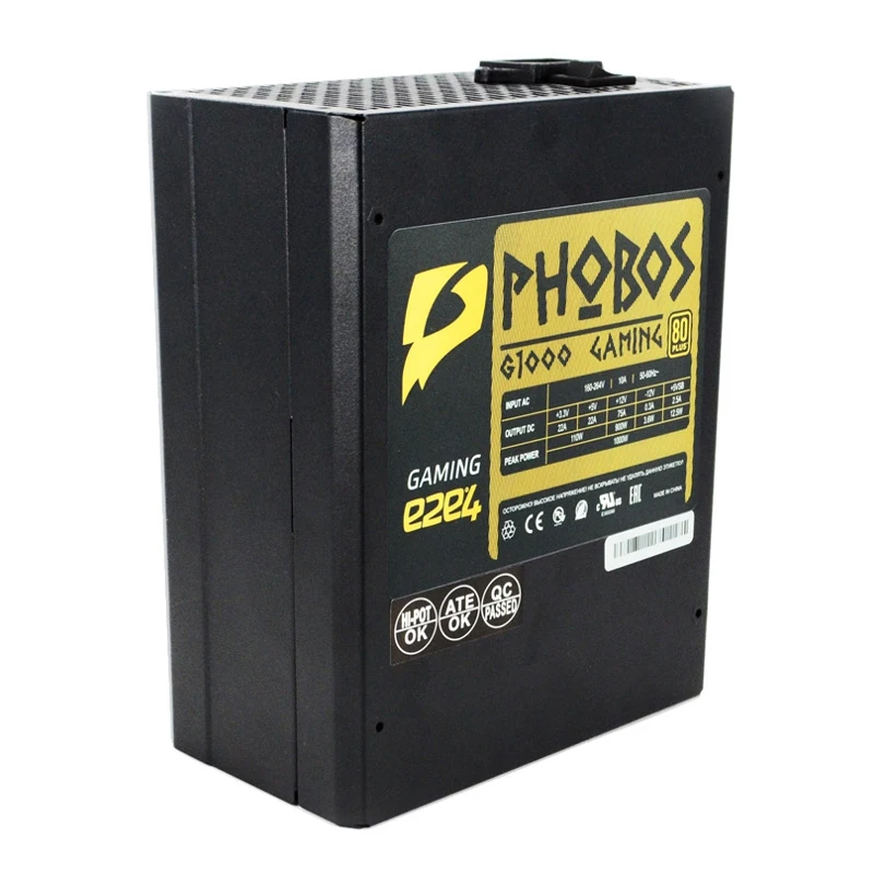 Power Supply 1000W ATX e2e4 Gaming PHOBOS 80+ 140mm APFC (G1000M) | PC Supplies