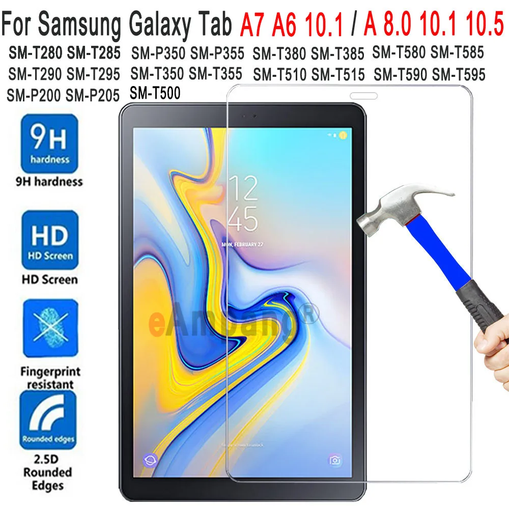 Закаленное стекло для Samsung Galaxy Tab A 8 0 10 1 5 9 7 A7 4 T500 T590 T510 T580 P580 T350 T290 защита