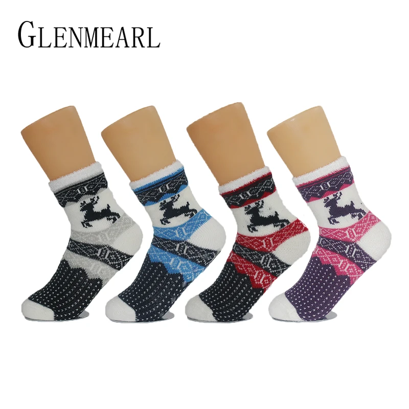 Двухслойные короткие носки для женщин брендовые мягкие теплые домашние уютные