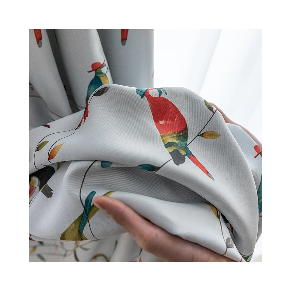 Занавеска С мультяшным принтом попугая для мальчиков и девочек Затемняющая