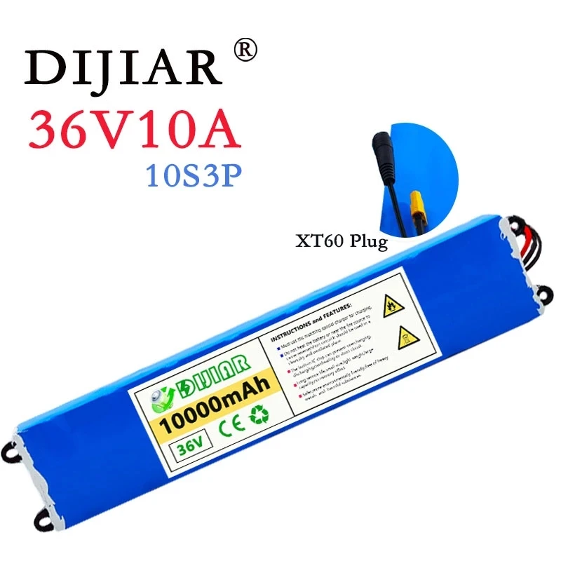 

36V 10Ah XT60 18650 lithium battery pack 10S3P 500W high power 42V electric scooter/scooter with BMS