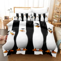 3d penguin bedding set down quilt cover with pillowcase double complete queen king bedding for children boys and girls