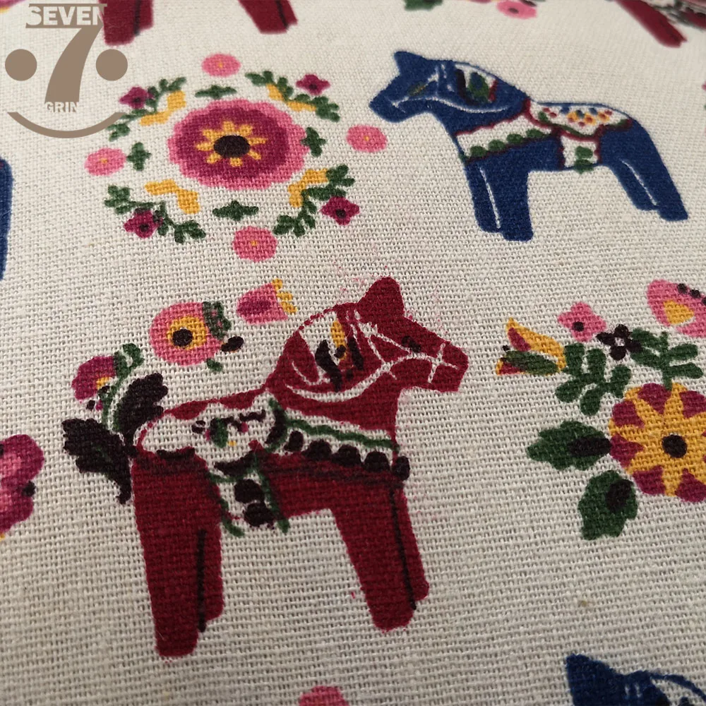 Чехол для подушки с милым мультяшным разноцветным рисунком лошади 43x43 см