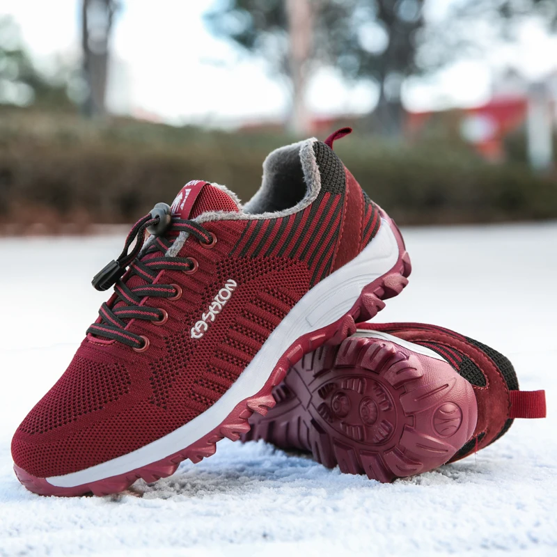 

Fur Women Shoe Comfortable Camping Boots Women's Winter Sneakers Outdoor Hiking Platform Sports Shoes Faux Fur Casual Sneaker