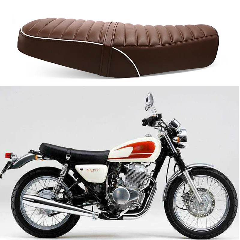 Винтажное седло CB 400 SS для мотоцикла кафе водительского сиденья коричневое