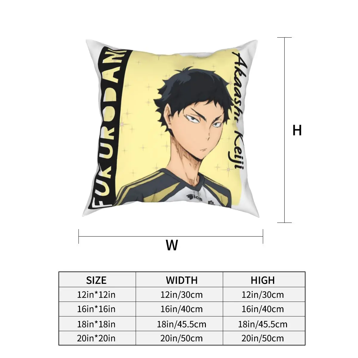 Квадратная подушка Akaashi Keiji Haikyuu чехол из полиэстера с принтом на молнии
