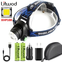 powerful xhp100 9 core 4 colors led headlamp usb rechargeable zoomable aluminum head flashlight lamp for camping light headlight