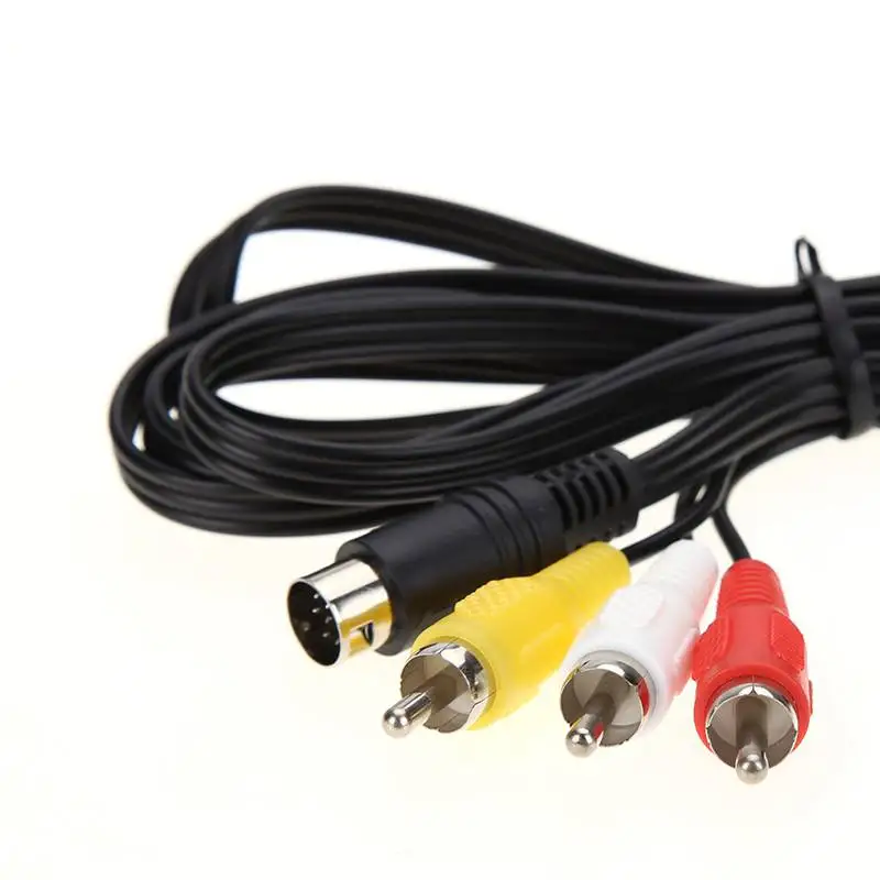 Hot 3C-Durable 1.8M 9 Pin Game Audio Video AV Cable For Sega Genesis 2 3 A/V RCA Connection Cord Wire SEGA II/III | Электроника