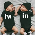 Tw и In Twins Детские Боди для братьев и сестер, комбинезон для малыша, Повседневная летняя одежда с короткими рукавами, подарки для детей