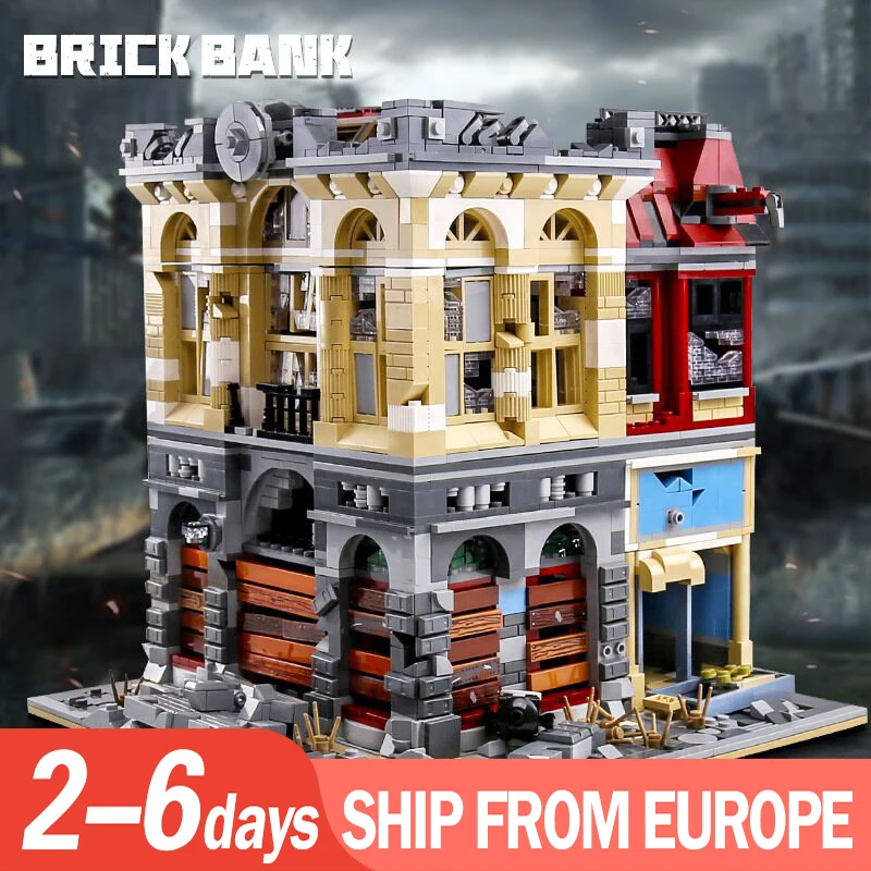 Супер 18K Апокалипсис MOC 41175 создатель городская улица кирпич банк Jengmu штаб