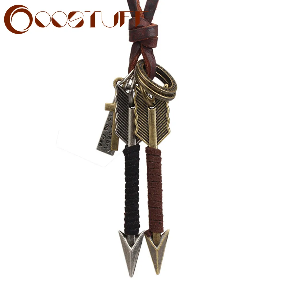 Современные ювелирные изделия со стрелками ожерелье из натуральной кожи для