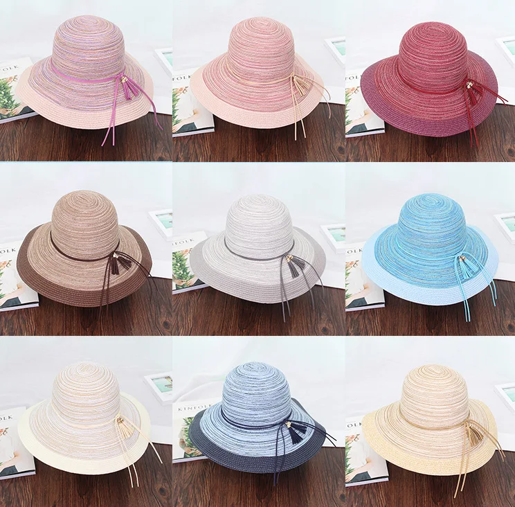 

2020 New Product Straw Hats Ma'am Leisure Go On A Journey Bow Straw Hat Outdoors On Vacation Sunscreen Will Eaves Sun Hat