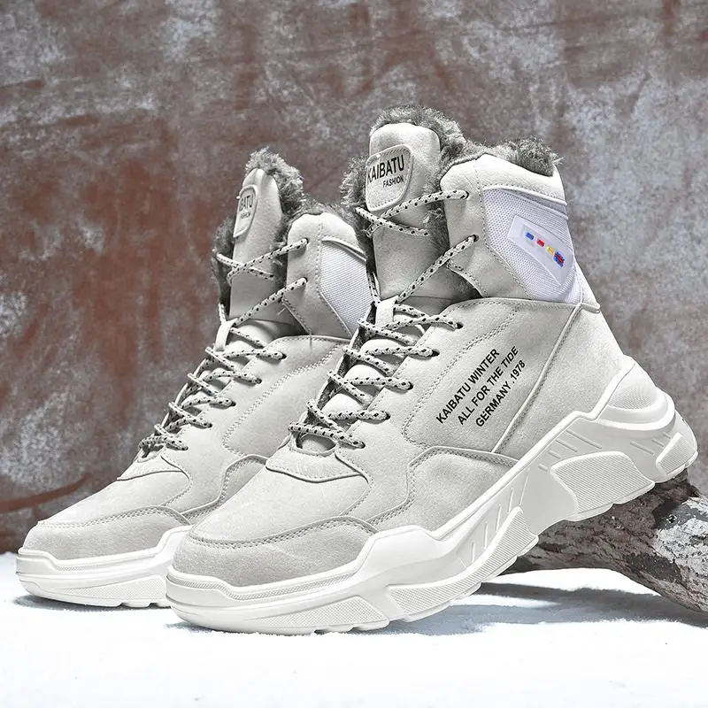 

Winter Men's Casual Shoes New Fashion Fur Warm Shoes For Men Comfortable Outdoor Male Sport Shoes Breathable Size 39-46 Footwear
