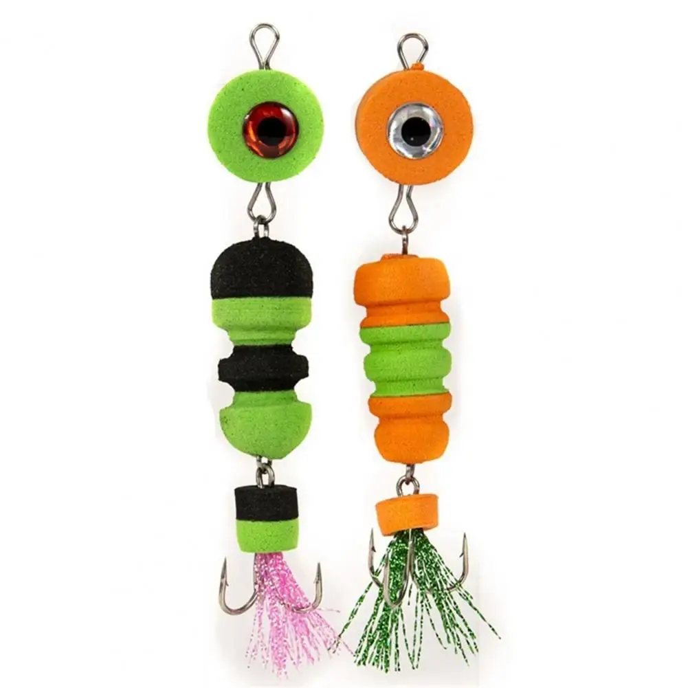 

2Pcs High Carbon Steel Bait Big Eye Attractive Foam Sharp Swimbait Wobblers for Angling Fishing Bait with Treble Hooks Soft Bait