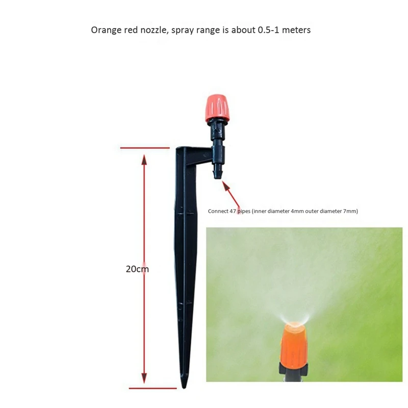 

20PCS Degrees Misting Nozzles on Stake 1/4Inch Barb Garden Irrigation Sprinklers for Agriculture Farm