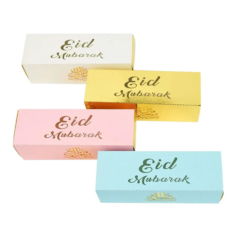 

10pcs Macarons Biscuit Box Cake Nougat Box Chocolate Paper Gift Box Eid Al-Fitr Party Wedding Candy Box