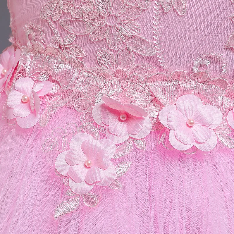 Милые платья для девочек с круглым вырезом без рукавов цветочным узором