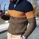 Мужской осенне-зимний теплый пуловер, повседневный свободный свитер с длинными рукавами и V-образным вырезом, мужской Трикотажный Свитер оверсайз размера плюс, 2020