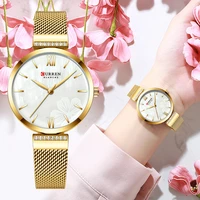 curren fashion watch for women luxury quartz gold elegant bracelet wristwatch female clock ladies dress stainless steel