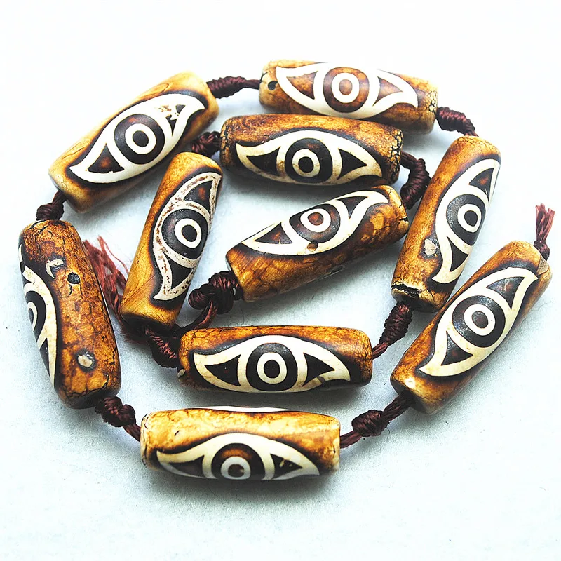 

10PCS Natre SEMI Precious Stone Long Drum Shape 30x12MM Draw With Eye Beads Accessories Jewelry Findings Women Jewelry Makings