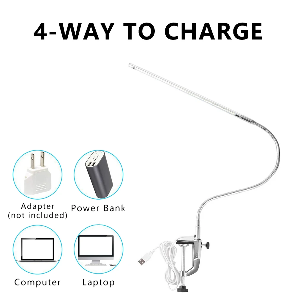 Светодиодная настольная с зажимом лампа вращающийся светильник для чтения