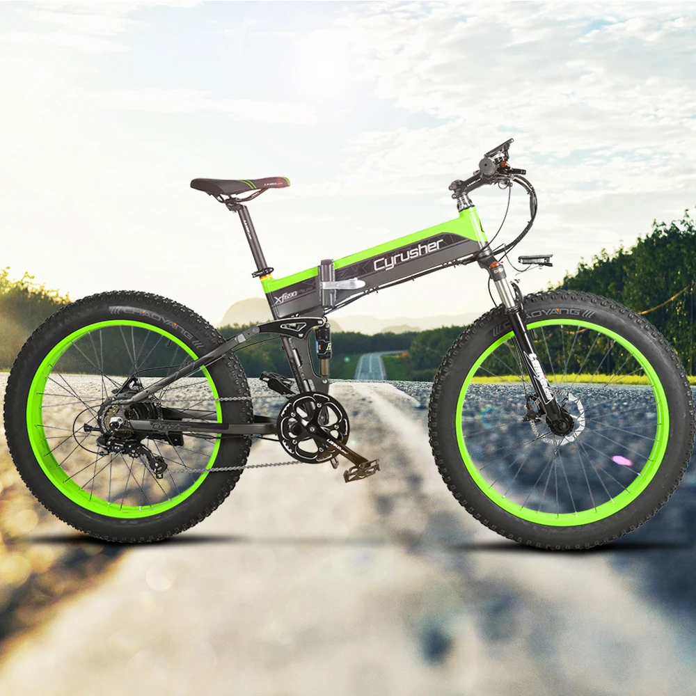 Cyrusher Ebike 500 Вт 48 В 10ач XF690 складной полный амортизационный велосипед с 7 скоростями складные электрические велосипеды