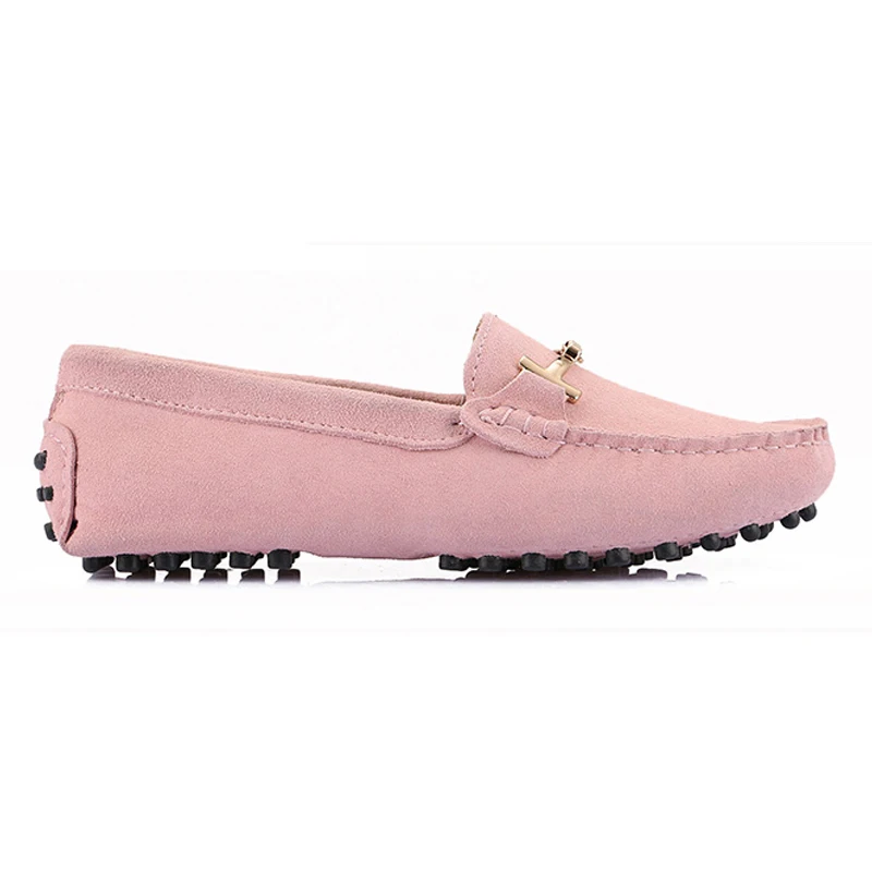 Pink Женская обувь; коллекция года; женская обувь на плоской подошве из натуральной кожи; повседневные лоферы; женская обувь без застежки; Мягкие Мокасины на плоской подошве; женская обувь для вождения - Цвет: Pink