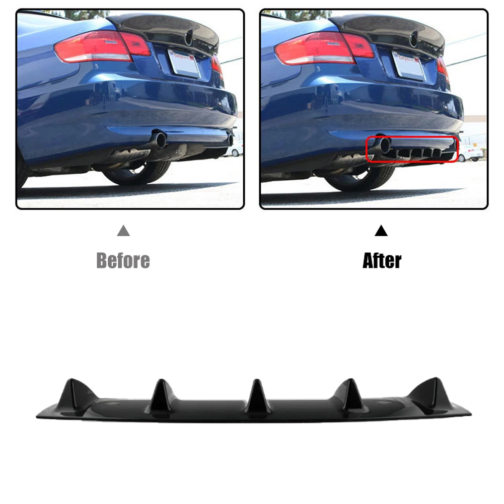 23&quot*6&quot Universal Car Rear Body Bumper Diffuser Spoiler 5 Wing Shark Back Lip Deflector Splitter | Автомобили и мотоциклы