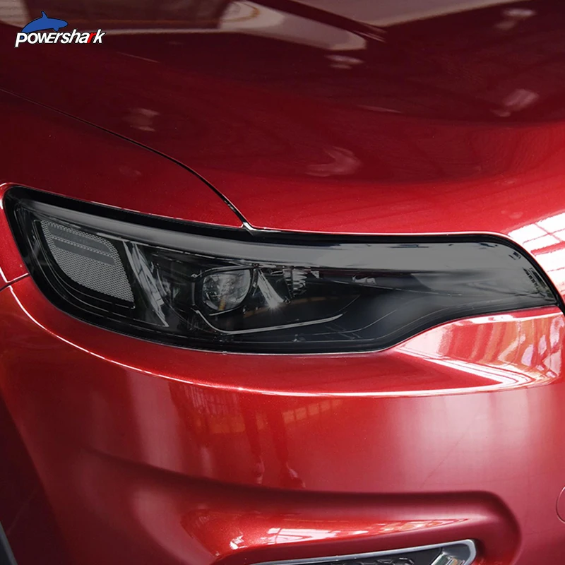 

2 Pcs Car Headlight Tint Black Protective Film Smoked Transparent TPU Sticker For Jeep Cherokee KL 2019-Present Accessories
