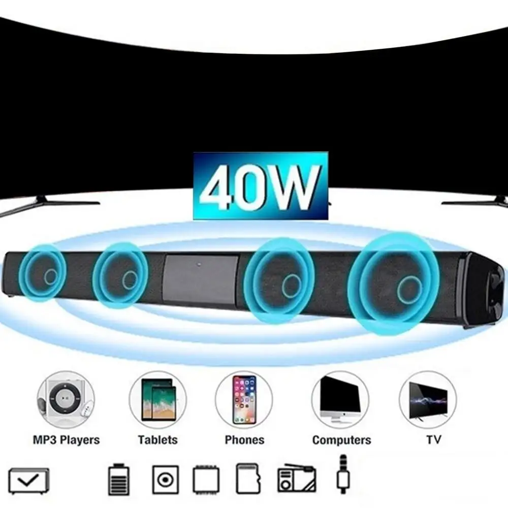 Новинка 2021 супермощная Беспроводная Bluetooth-совместимая звуковая панель 40 Вт