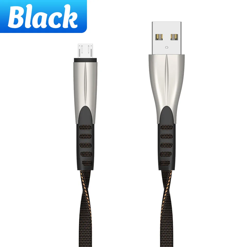 Black USB Micro кабель 1 м 2.4A нейлон Быстрая зарядка кабель синхронизации данных для huawei mate 8 сотовый телефон Быстрая зарядка провод для samsung J5 планшетов - Цвет: Black