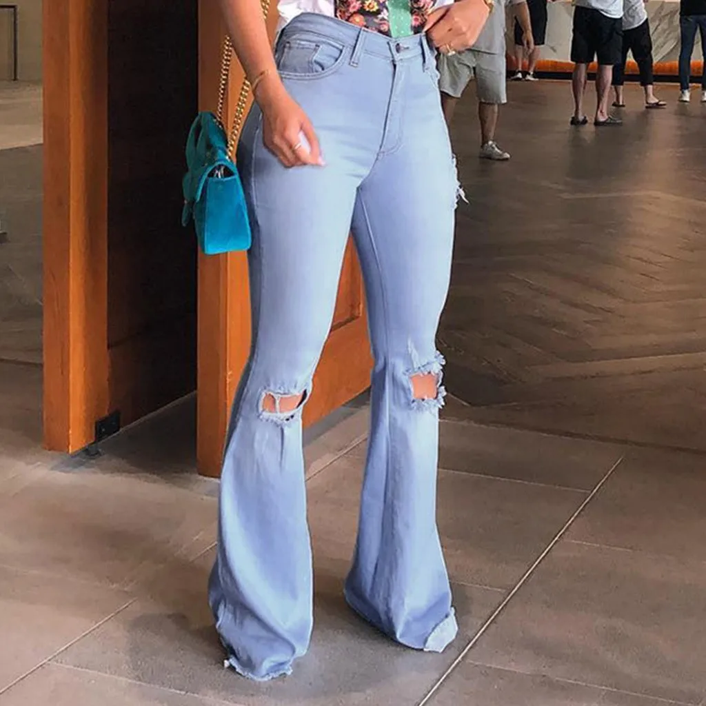 SAGACE Skinny Jeans Woman High Waist Denim Wash Plus Push Up Trousers 2020 Fashion Solid Bodycon Warm Female HOLE |