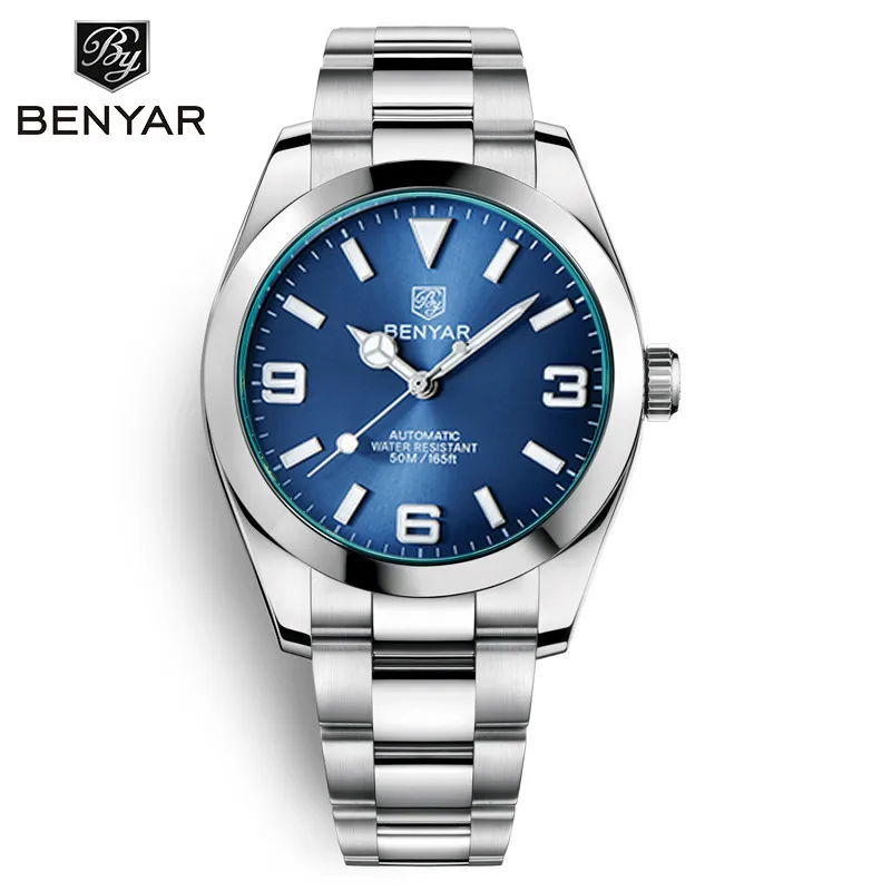 

BENYAR Men Stainless Steel Business Wristwatch Tourbillon Skeleton Mechanical Watch Men Luxury Automatic Classic Reloj Hombre